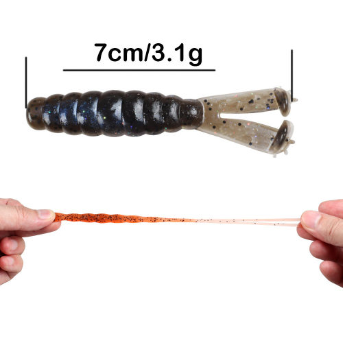 TPR加盐ZMAN浮水T尾软饵7cm3g内德钓组软虫黑坑鲈鱼路亚饵TPR软