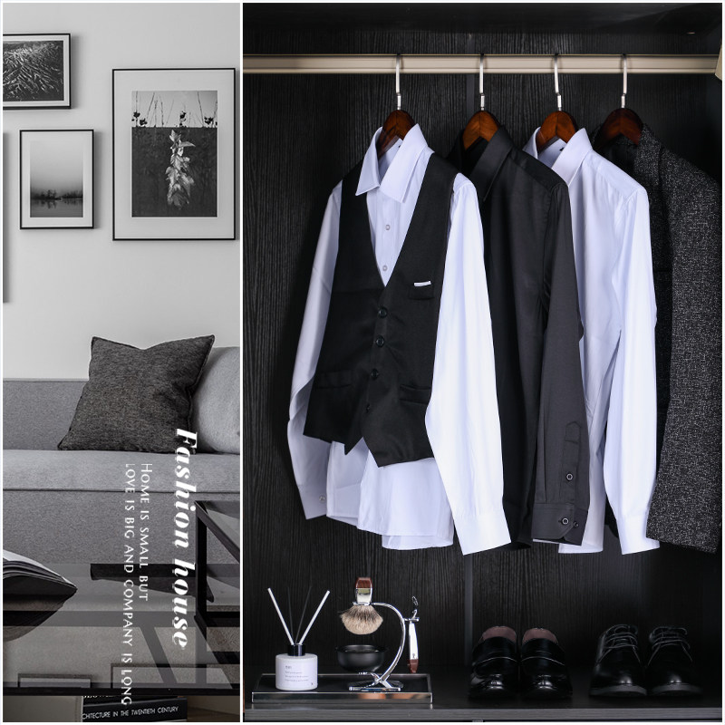 样板间衣柜衣服衣橱展柜饰品展厅主卧家居室内软装道具西服马甲男,男装,西服,淘宝优惠券,粉丝福利购,淘宝优惠卷