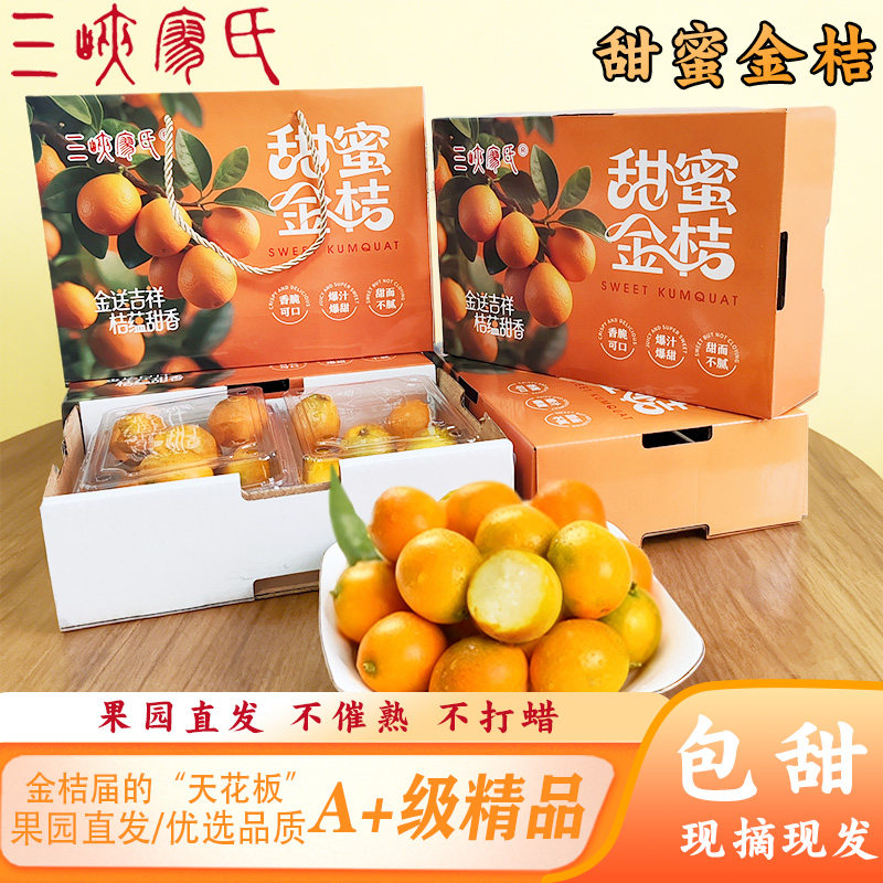 三峡廖氏甜蜜金桔2斤礼盒装超甜无籽