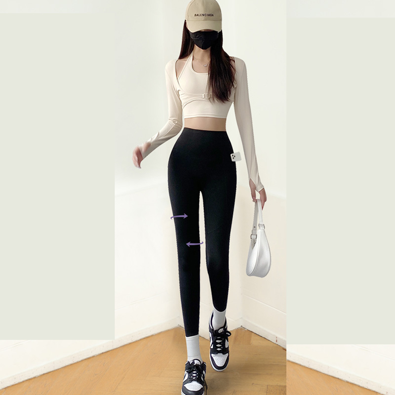 显瘦提臀塑身加绒棉裤秋冬高腰