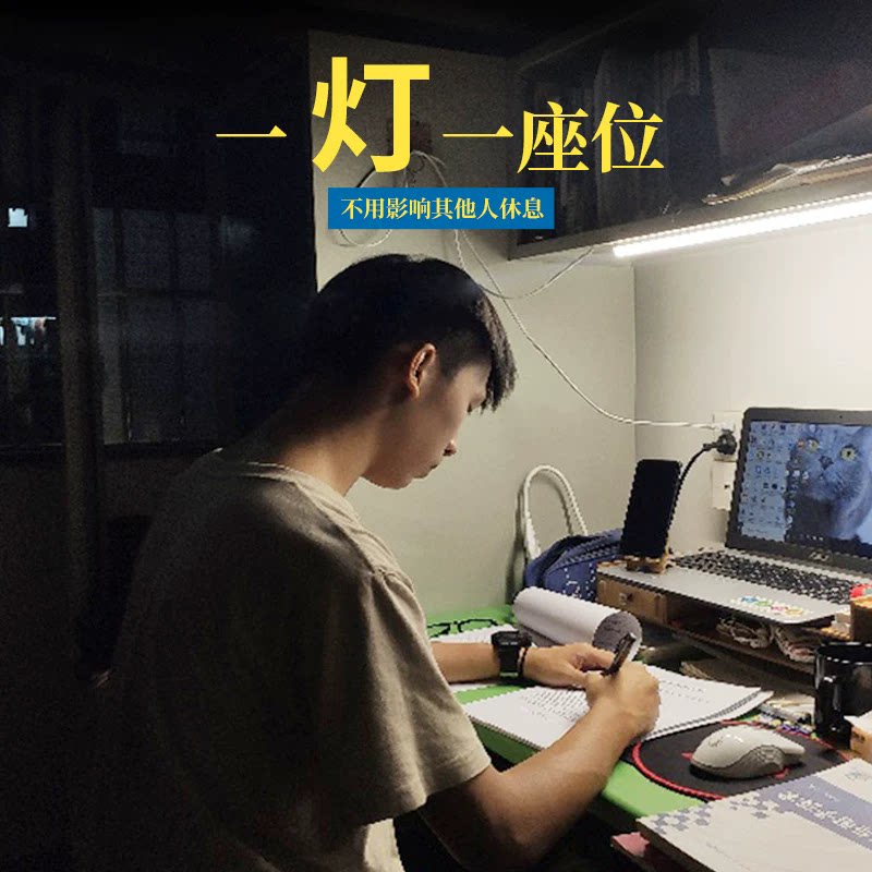 宿舍插电小台灯LED护眼大学生卧室电脑酷毙灯带开关USB长条形灯管