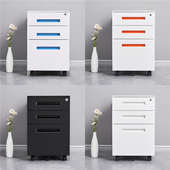 钢制三抽活动柜员工储物斗柜办公室文件柜铁皮矮柜档案柜抽屉带锁