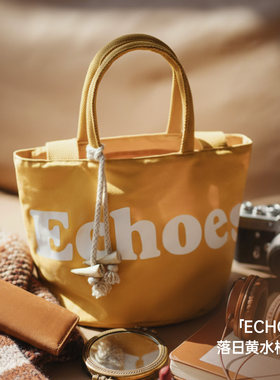 马登复古时尚手拎单肩黄色帆布水桶包斜挎包小个子单间手提包包女