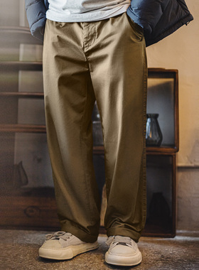 马登工装美式复古Chino裤卡其色直筒奇诺裤休闲纯棉长裤子男秋冬