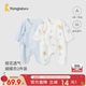 童泰婴儿连体衣夏季 纯棉新生儿衣服初生宝宝蝴蝶哈衣和尚服2件装