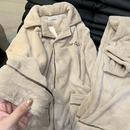 高级感保暖法兰绒家居服套装 珊瑚绒加绒加厚长袖 睡衣秋冬季 男士