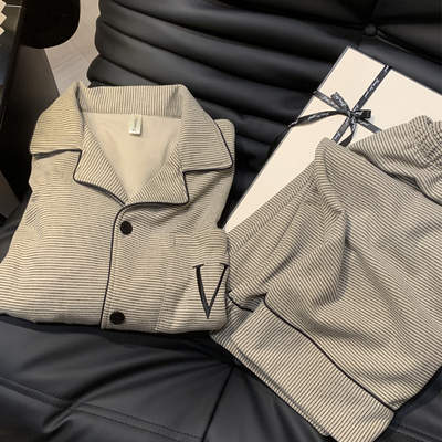 德绒情侣睡衣秋冬珊瑚绒加绒加厚