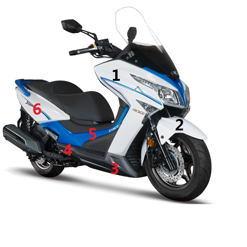 光阳赛艇250/300iabs原装全套外壳烤漆件前围护板边条侧板车壳