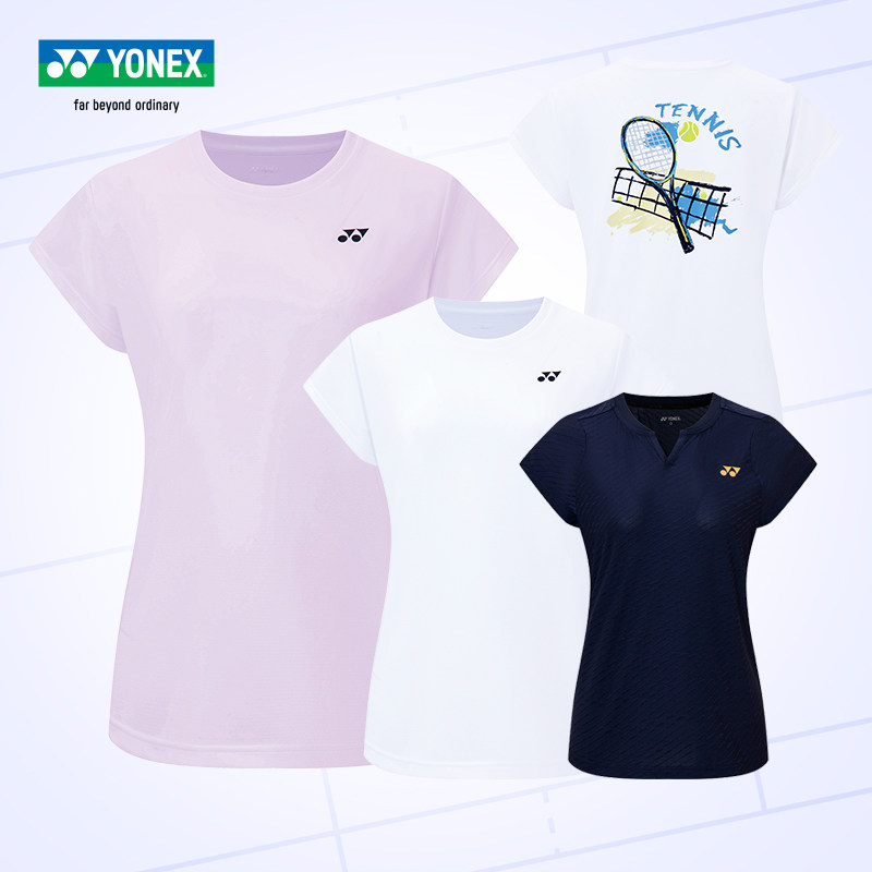 正品YONEX尤尼克斯羽毛球服女士速干短袖网球服透气舒适运动上衣