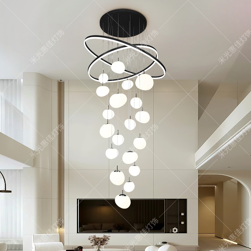 挑高复式楼挑空大吊灯中空现代简约loft公寓客厅灯别墅农村自建房,家装灯饰光源,LOFT/复式住宅/楼梯吊灯,淘宝优惠券,粉丝福利购,淘宝优惠卷