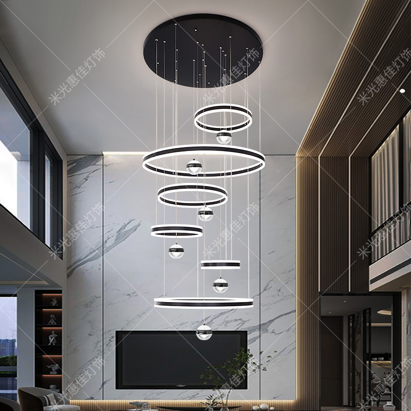 农村自建房别墅挑空客厅中空大吊灯极简现代简约挑高复式楼大厅灯,家装灯饰光源,LOFT/复式住宅/楼梯吊灯,淘宝优惠券,粉丝福利购,淘宝优惠卷