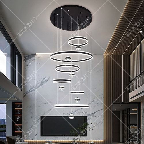 简约设计感别墅客厅大吊灯