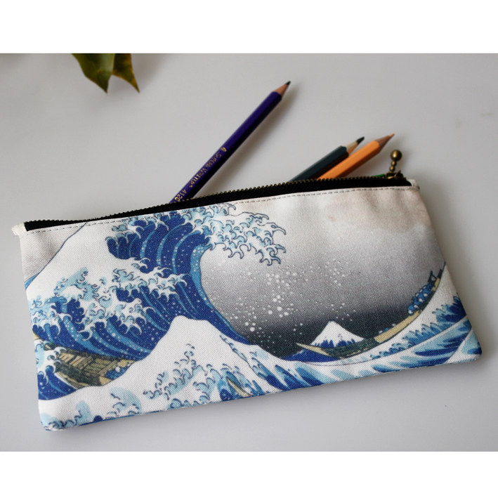 Kanagawa surfing And wind cotton sack/zipper Pencil bag Zero purse Mobile phone bag characteristic gift Antiquityin the Electronic Dictionary/Electronic paper book/Stationery , Everyday school supplies , Pencil  category - from Buy2taobao.com to provide professional Taobao agent buy service