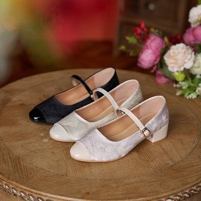 LSWD《知风意》新中式国风织锦淑女单鞋小香风玛丽珍旗袍汉服女鞋