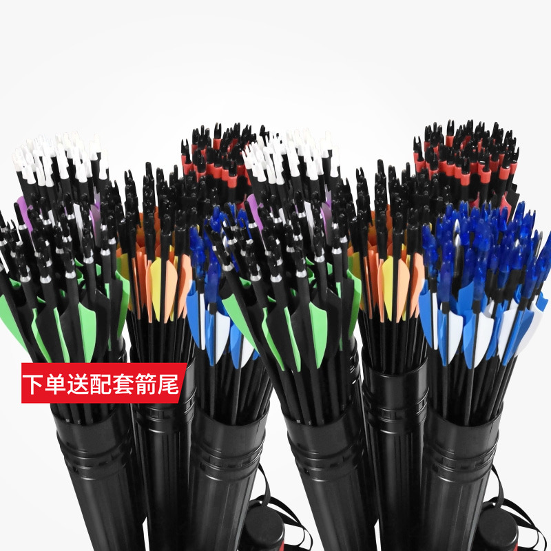 弓箭箭支玻纤箭真羽纯碳箭复合