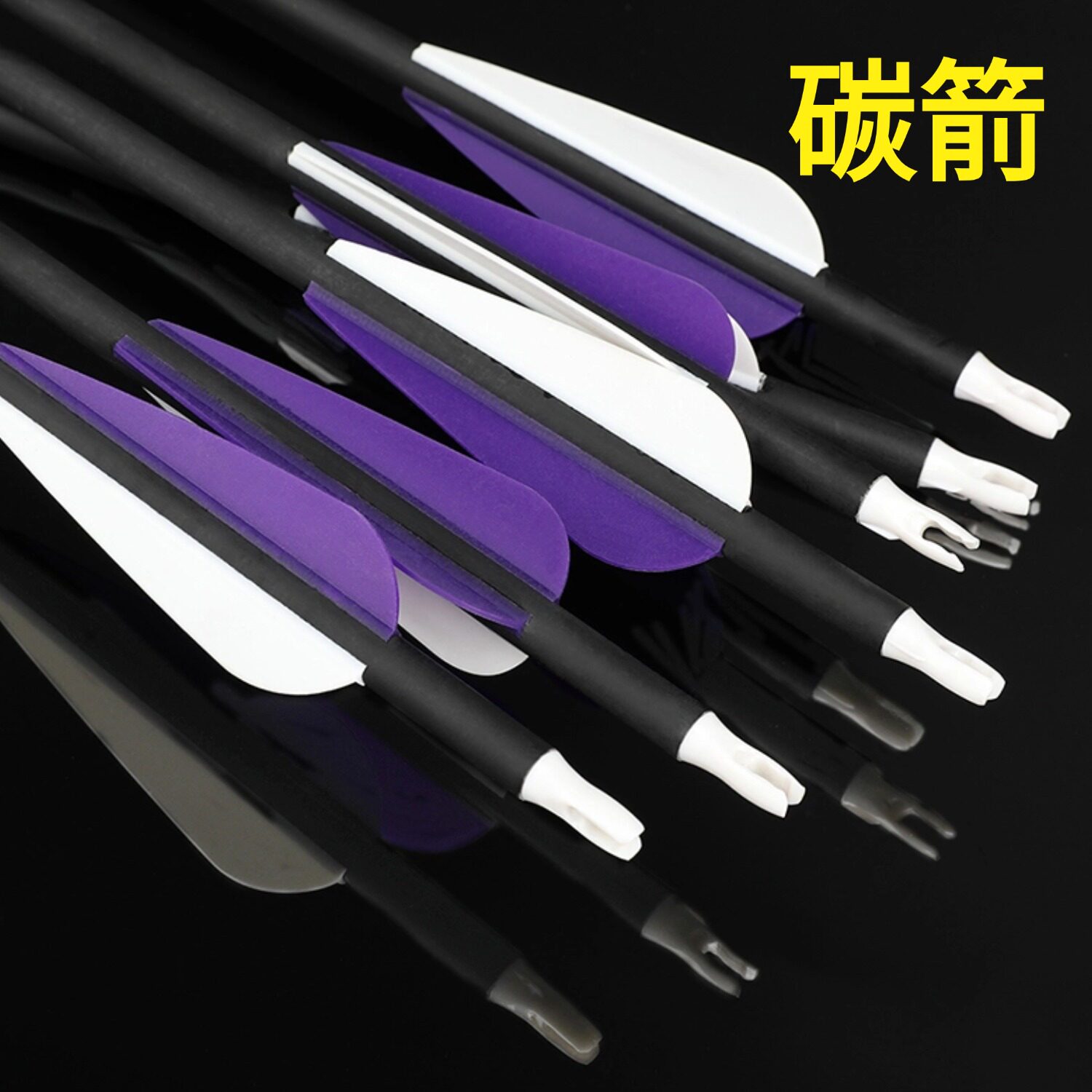 碳箭弓箭射击 箭支套装混碳碳素箭支可换箭头反曲复合弓6支装防爆