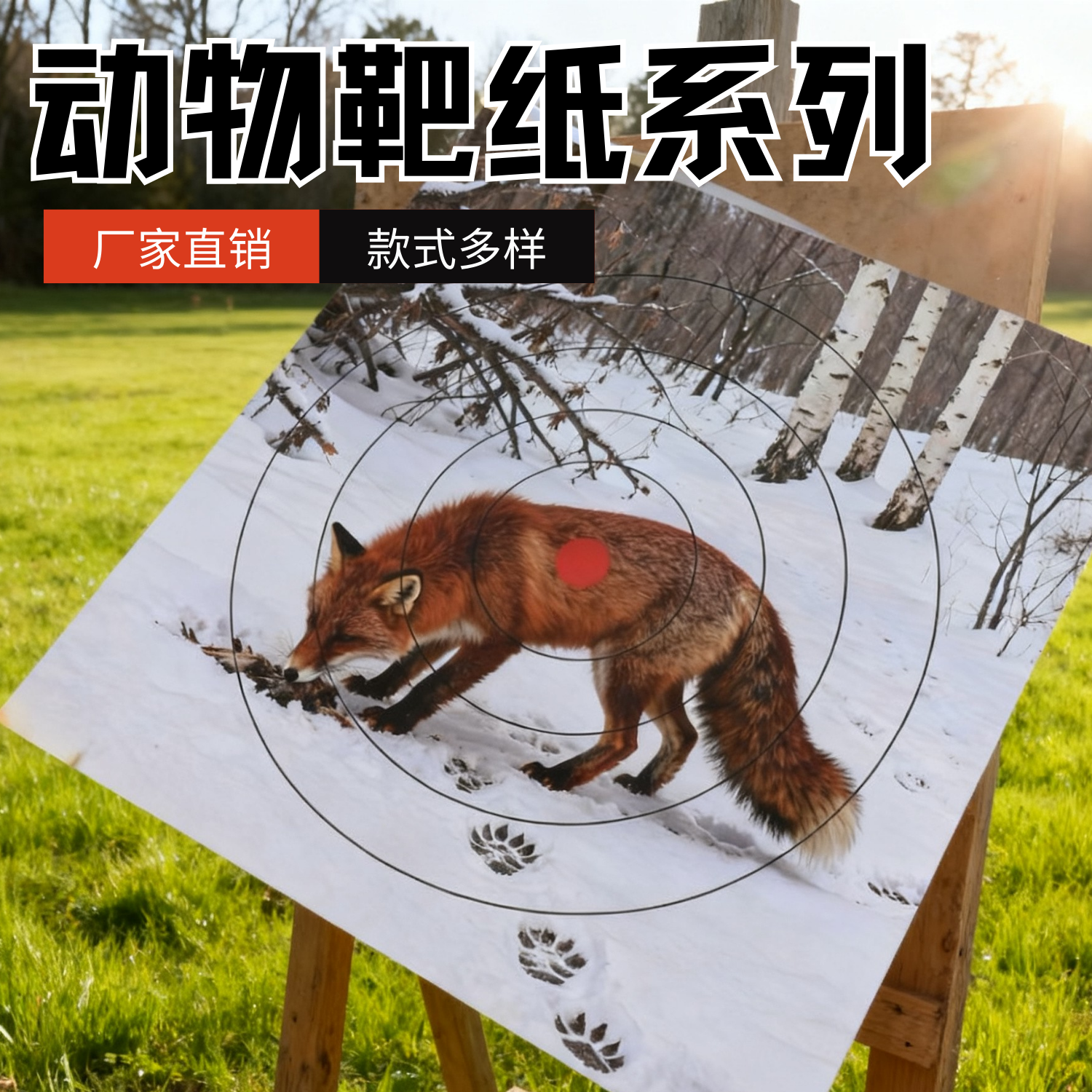 射箭动物靶纸户外射击训练