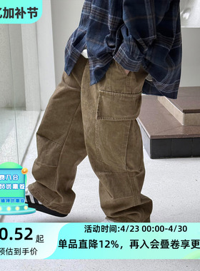 男童工装裤直筒儿童春装裤子2026新款韩版男孩童装宝宝洋气长裤潮