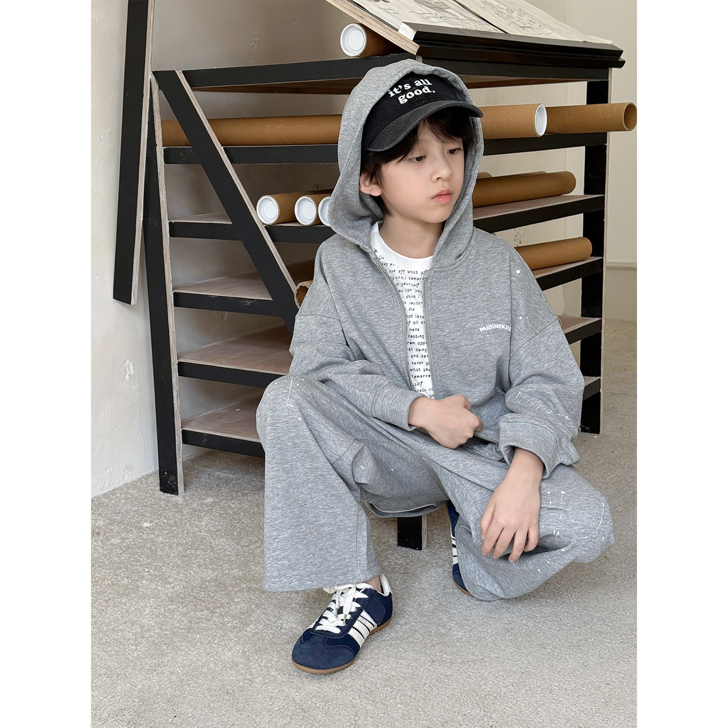 2025新款男童套装儿童春秋款帅气运动卫衣男女孩秋季两件套衣服潮