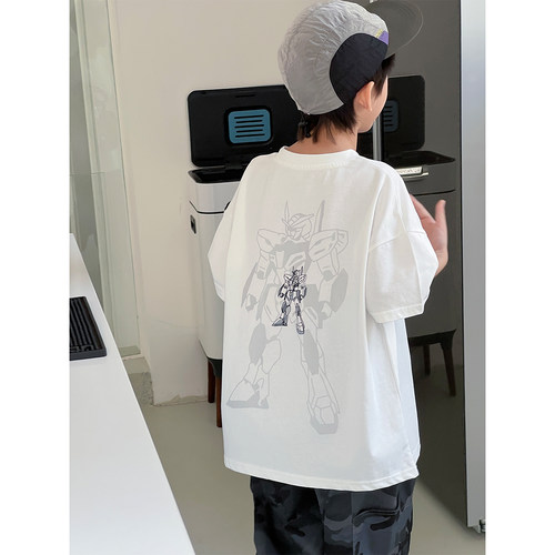 男童纯棉短袖T恤2026新款夏装韩版童装宝宝洋气宽松上衣帅气男孩
