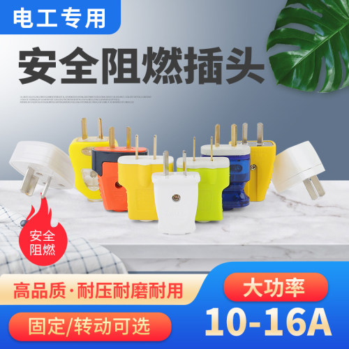 固定旋转二脚纯铜10A二插单相10