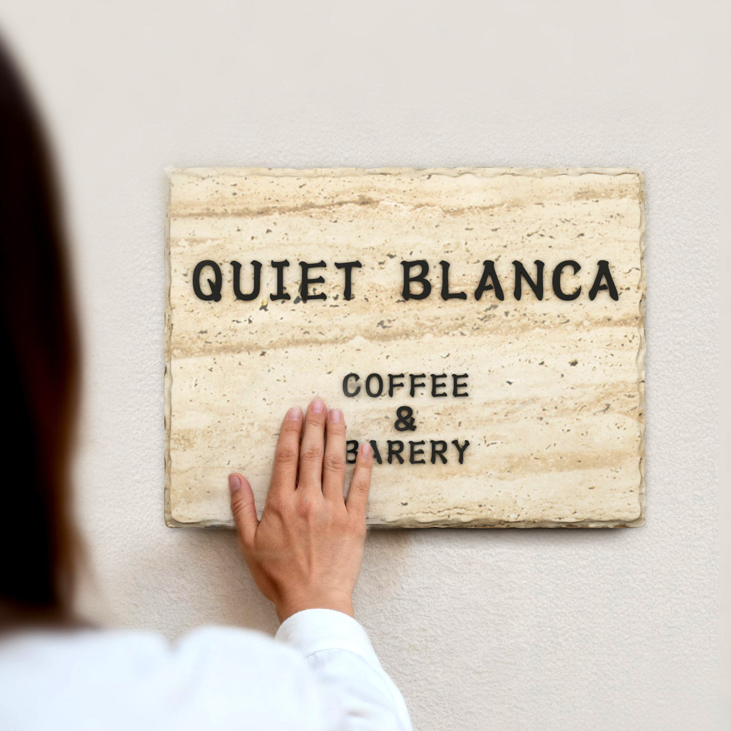 天然大理石门牌定制酒吧带灯氛围发光牌小众酒馆门口营业时间招牌