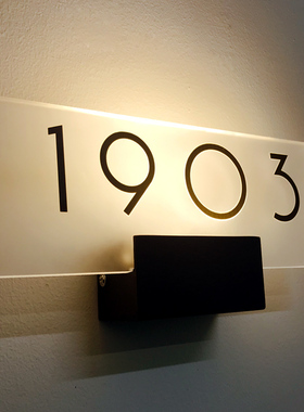 高端发光门牌灯美容SPA发光标识定做月子中心透明门号牌定制设计