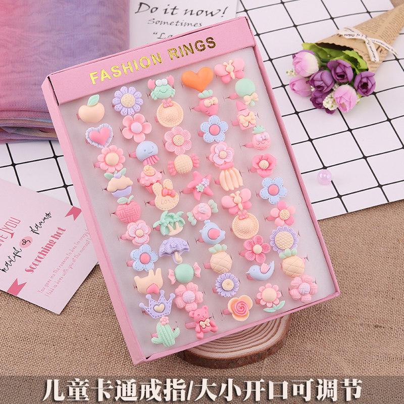 【亏】儿童戒指公主可爱小女孩卡通首饰女童宝宝玩具爱莎水钻指环