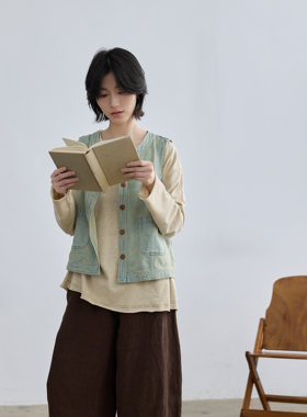 拙外【清溪】马甲女时髦洋气2026春新款浅蓝色百搭牛仔无袖外套