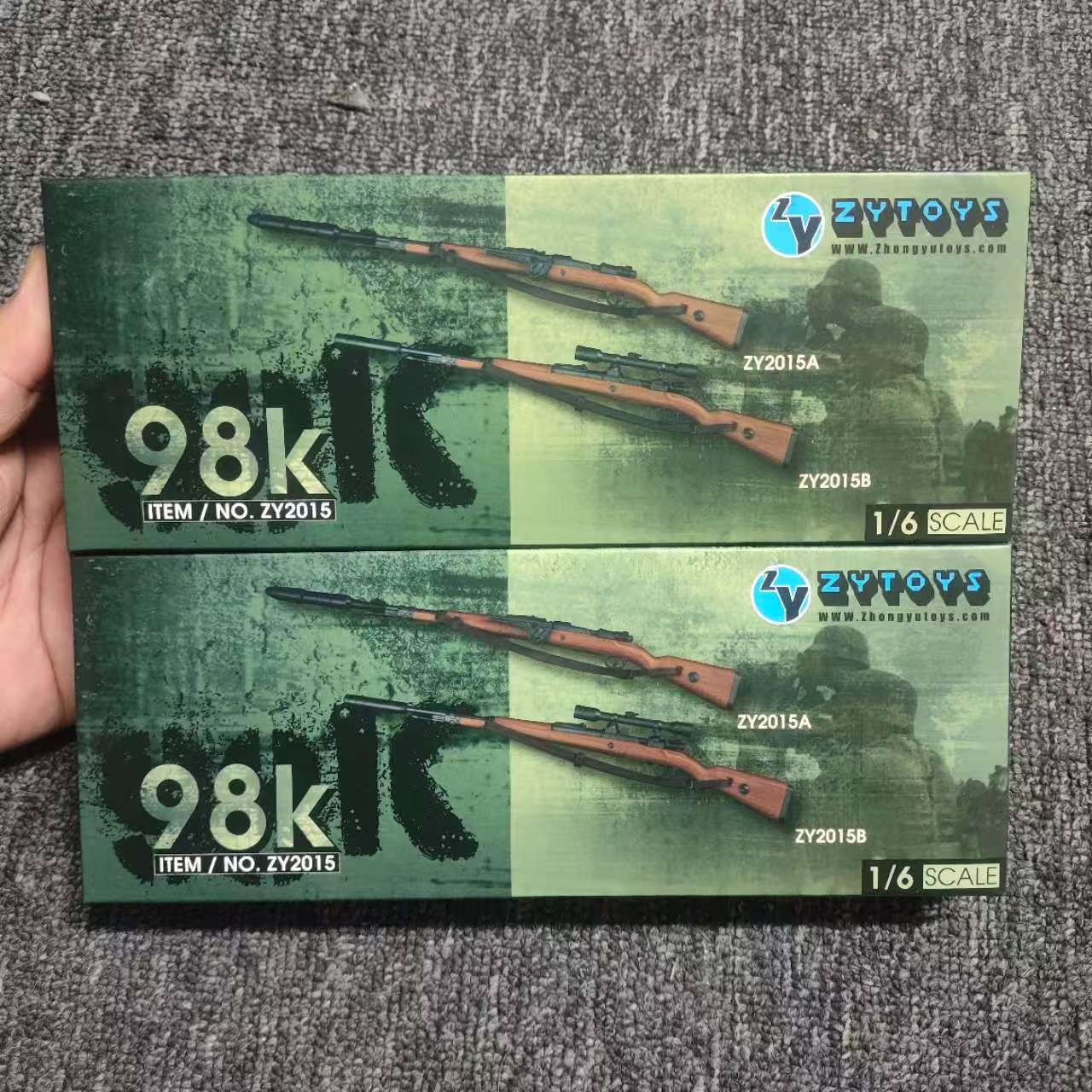 兵人武器模型1/6迷你98K狙击步枪带8倍镜 塑料模型玩具枪ZY2015