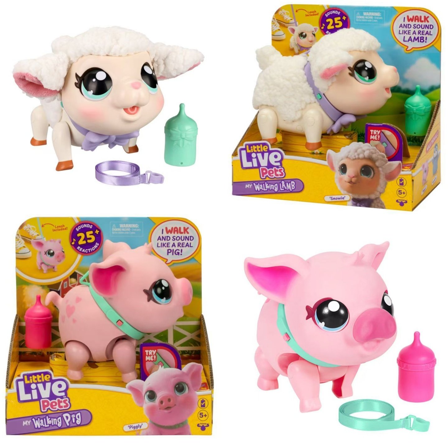 littlelivepets爱宠溜溜乐发声会走路的小猪小羊电动玩具生日礼物