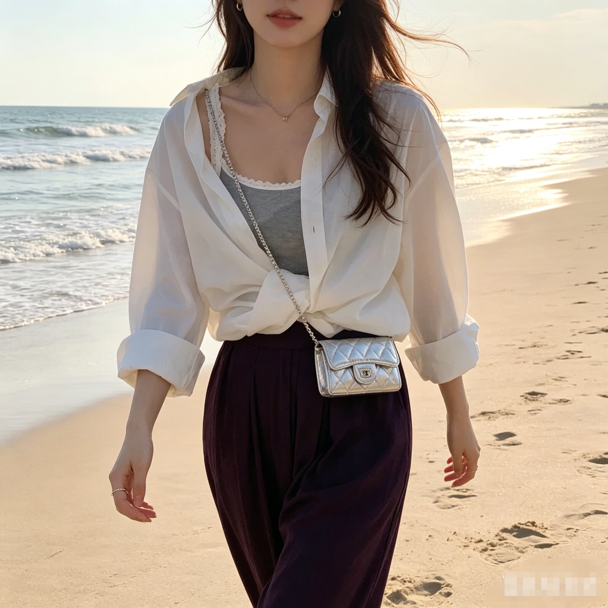 DSYQCYP 2026新款金银色菱格链条包女迷你口红单肩斜挎包时尚百搭