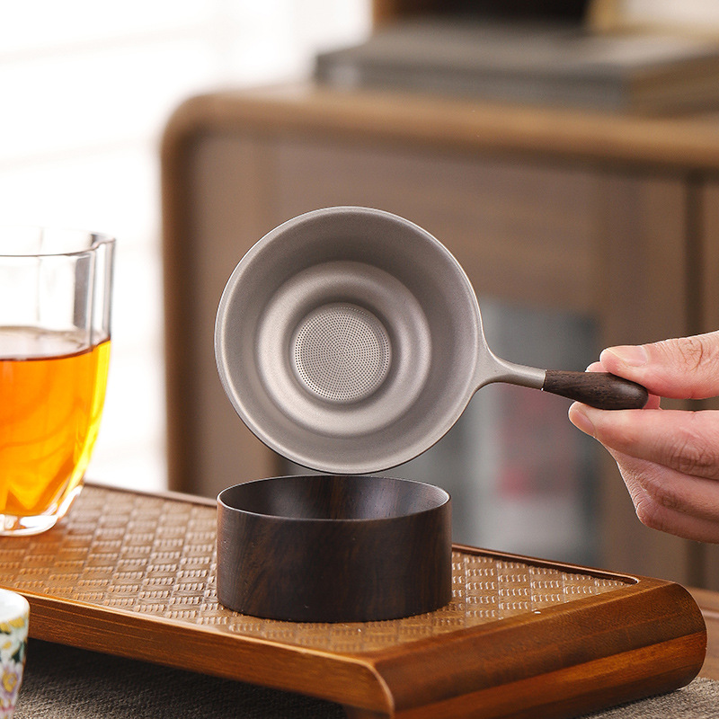 纯钛千孔一体茶漏茶滤家用滤茶器茶叶过滤器滤网功夫茶具茶道配件