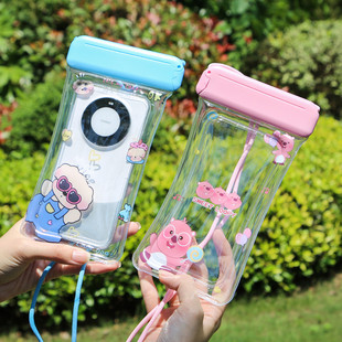 手机袋防水触屏气囊漂流户外海边游泳乐园泡温泉挂脖手机防水袋女