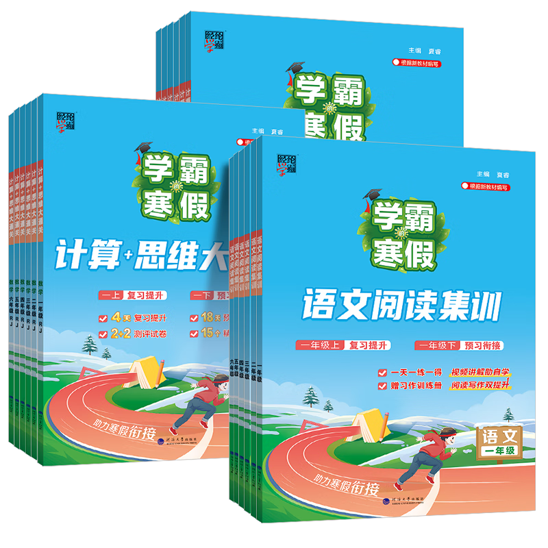 2026学霸的寒假衔接作业一年级下册二三四五六上下册小学人教版苏教北师语文阅读集训课堂笔记数学计算思维大通关同步练习册预复习