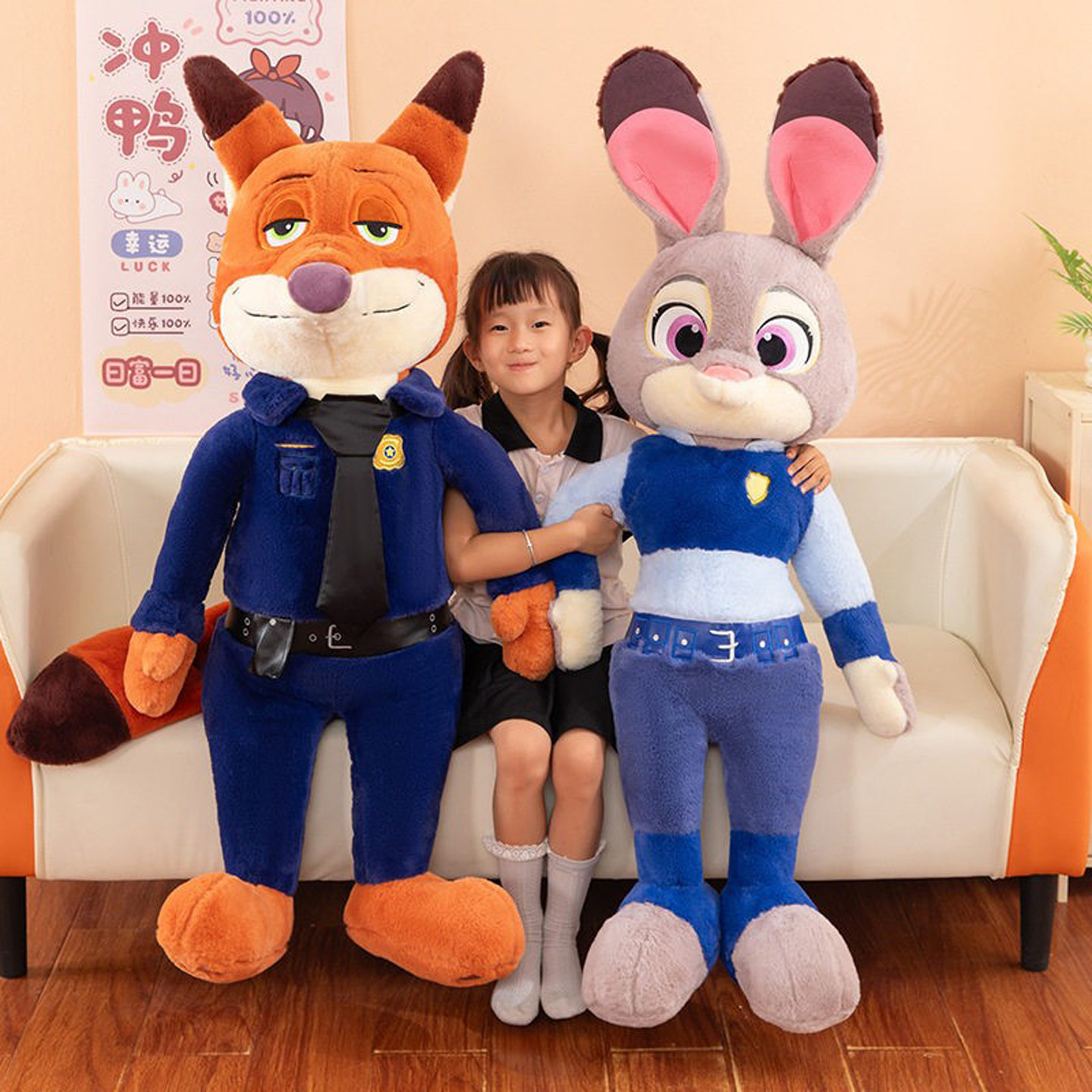 兔子警官玩偶疯狂动物城毛绒玩具狐狸尼克公仔儿童男女生礼物大号