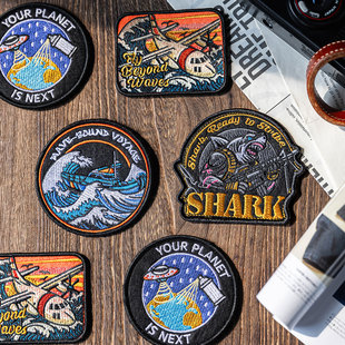 MRA男装 饰品勋章胸徽臂章配件潮 复古趣味刺绣章仔魔术贴户外包装