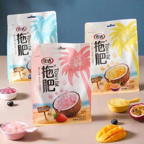佳达拖肥大袋180g椰果肉饮料托肥大包怀旧零食儿童批发