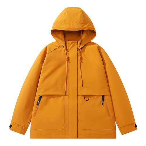 明星同款冲锋衣春秋男女宽松帅气休闲运动户外防风登山连帽单外套