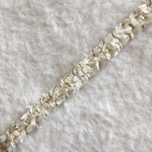 小香花边金线织带手工DIY白色编织带外套衣边袖 辅料 口装 饰服装