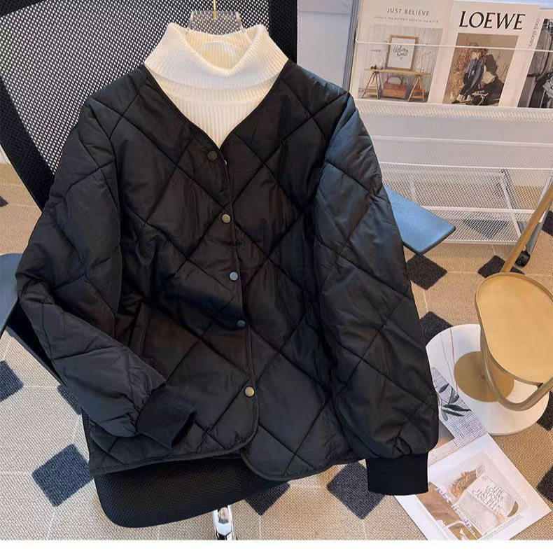 韩国小个子轻薄羽绒棉服女轻便短款宽松2023新款韩版棒球服外套女
