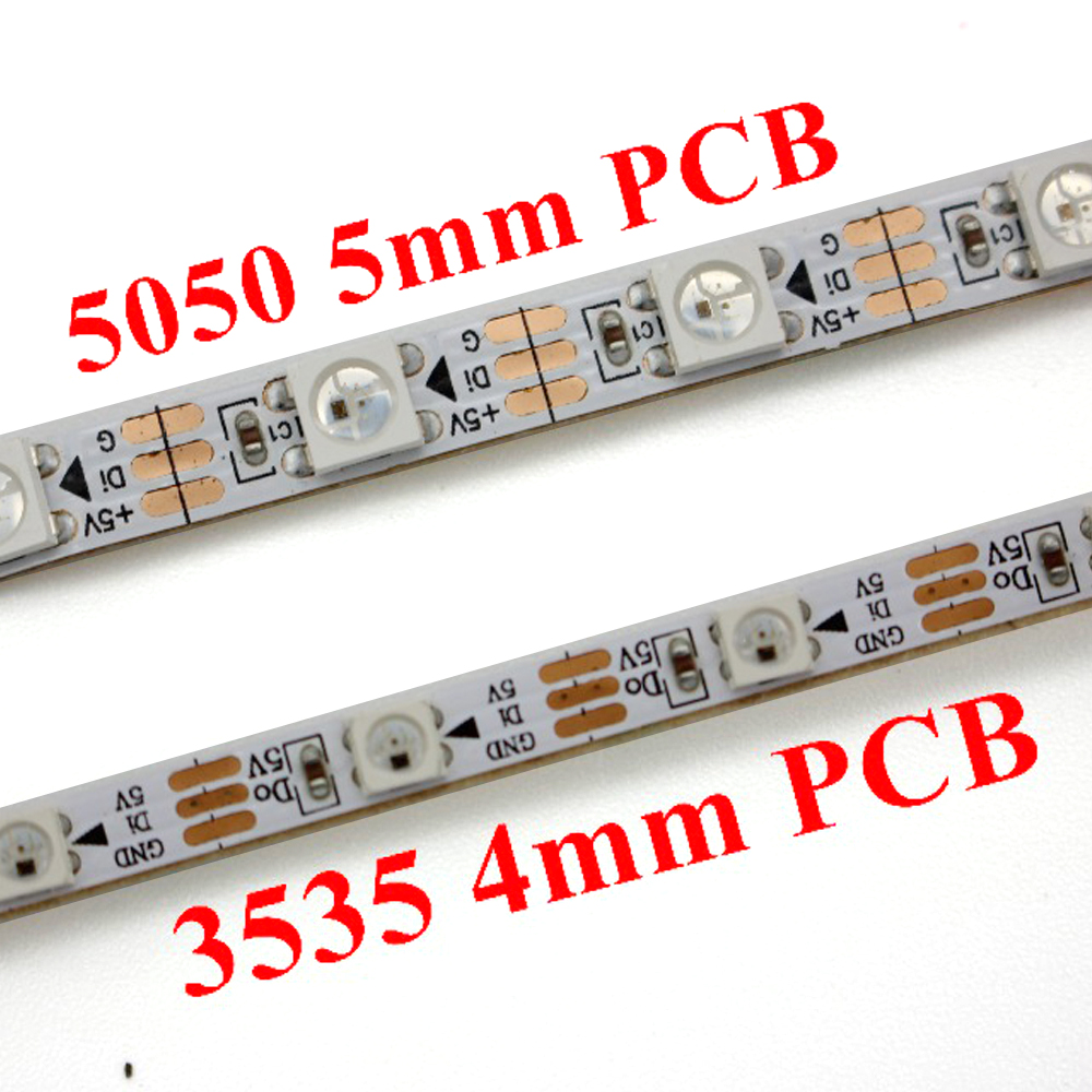 WS2812B窄版5V60灯5050内置SK6812可编程LED幻彩跑马灯带4mm/5mm