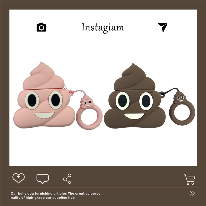 苹果airpods2保护套创意搞怪粑粑表情无线蓝牙iphone耳机硅胶防摔