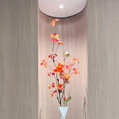 绢布细高长枝插花客厅电视柜玄关装 宋式 美学4D木棉花仿真花中式 饰