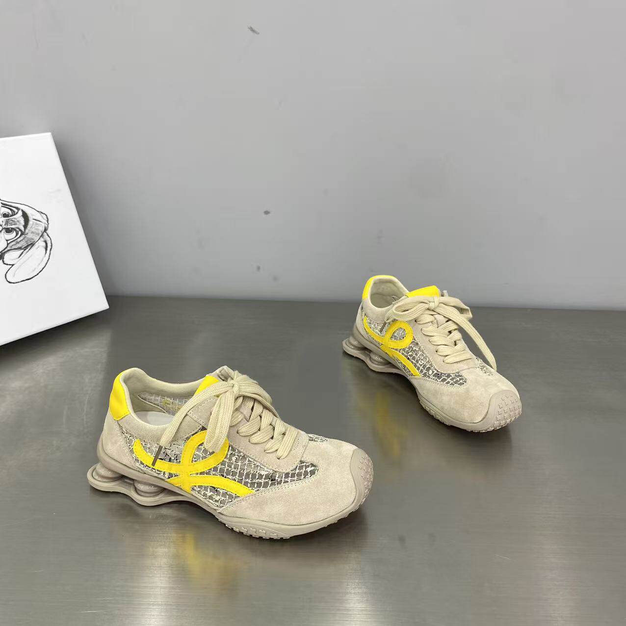 thumbnail for European Style Color-Blocked Versatile Casual Shoes for Women, 2026 Spring/Summer New Model, Comfortable, Breathable, German Training Shoes