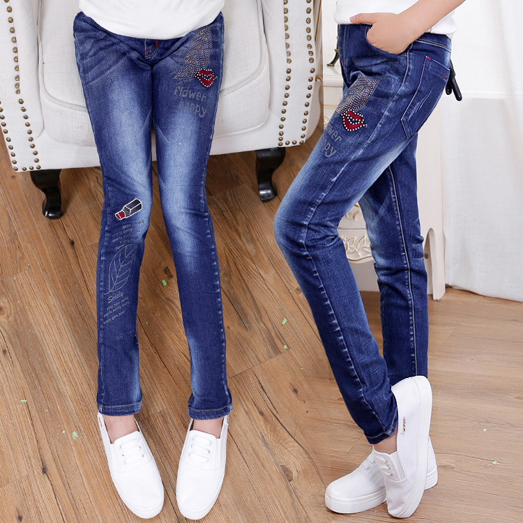 Pantalon fille en Coton denim bombe - Ref 2062235 Image 1