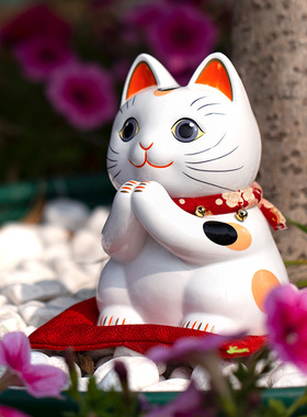 乐喵招财猫陶瓷摆件开业生日送礼