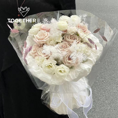 原创珠光雪梨鲜花包装纸