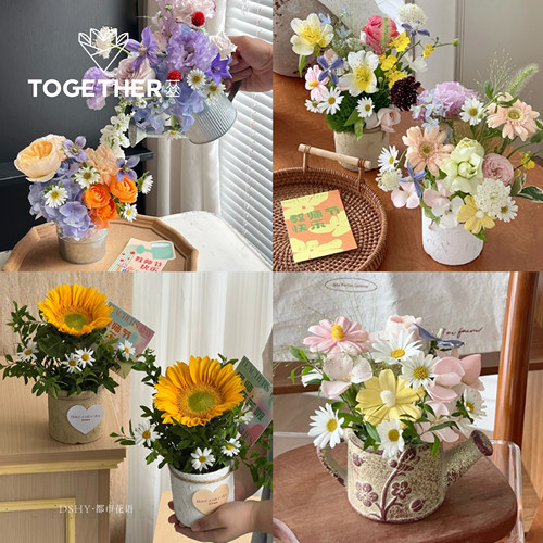 【8折特价】苁丛 可爱碎花小铁桶 复古陶土绿植小花盆