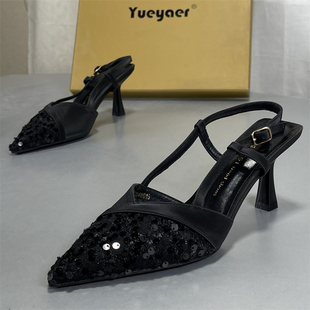 夏精致高级感配裙子温柔风包头高跟鞋 月芽儿小香风凉鞋 女2026新款